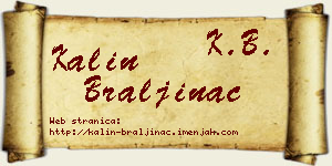 Kalin Braljinac vizit kartica